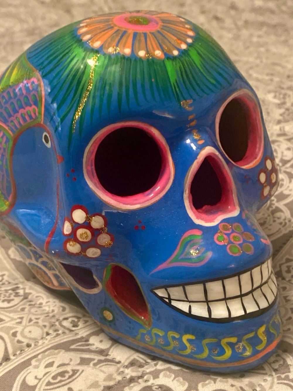 Disney Parks Sugar Skull Blue Clay Day of the Dead